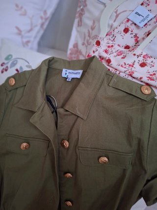 Vestido camisero verde militar Minueto