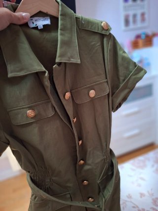 Vestido camisero verde militar Minueto