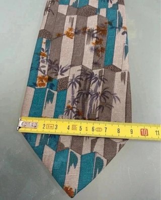 Corbata rayas/palmeras vintage seda de Valentino