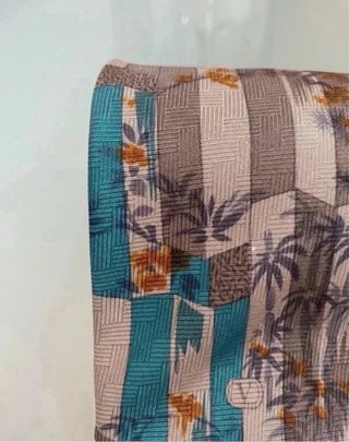 Corbata rayas/palmeras vintage seda de Valentino