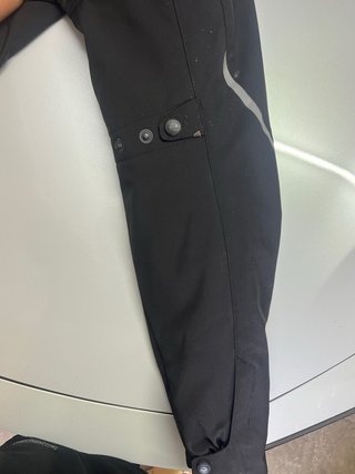Chaqueta de moto LEM negra con detalles amarillos