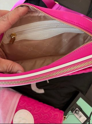 Bolso y monedero Axel rosa y blanco