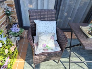 Conjunto 2 butacas ratán y mesa jardín