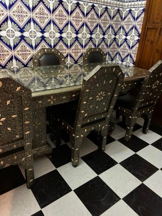Mesa Árabe Artesana con 6 Sillas