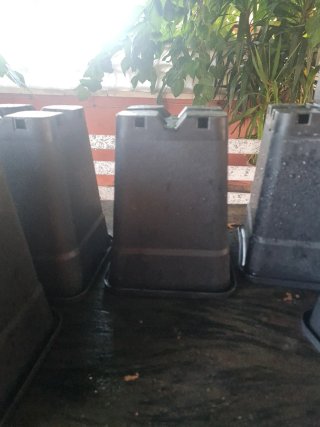 Maceteros negros de plástico (como nuevos)