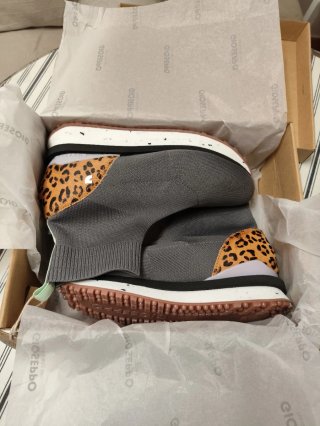 Botín Gioseppo elástico gris y animal print N° 40