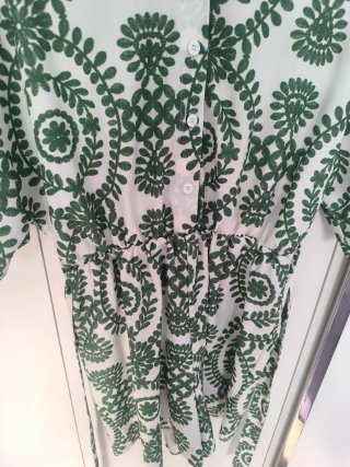 Mono verde y blanco con cinturón