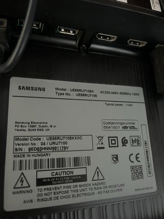 Televisión Samsung 55 pulgadas Negra 4K