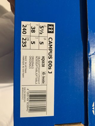 Adidas Campus 38 negras cordones blancos