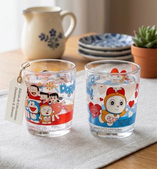 2 Vasos Doraemon & Dorami Cristal