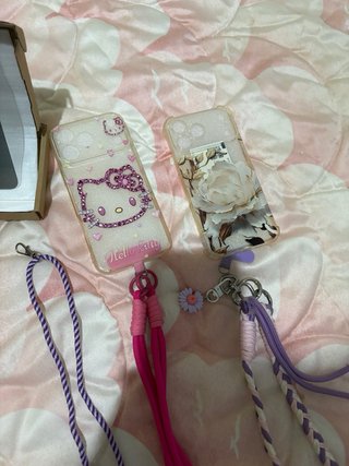 2 Fundas Móvil con Colgante y Cristal Templado