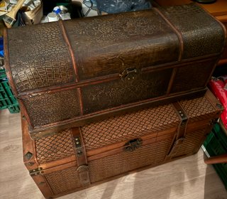 2 Baúles Madera Pequeños Marrones