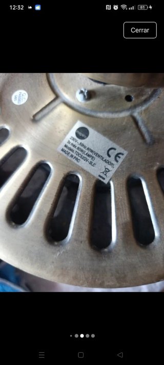 Ventilador de techo madera y metal