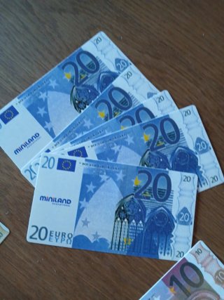 Billetes y monedas de Euro Miniland