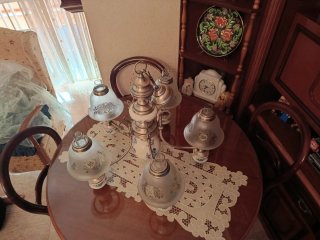 Lámpara de porcelana vintage años 70