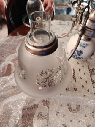 Lámpara de porcelana vintage años 70