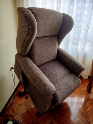 Sillón Relax Eléctrico Tela Beige/Gris