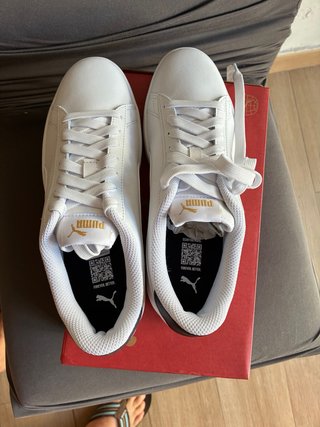 Puma Smash V2 L Blancas y Doradas