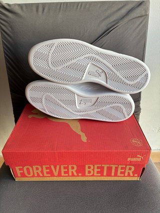 Puma Smash V2 L Blancas y Doradas