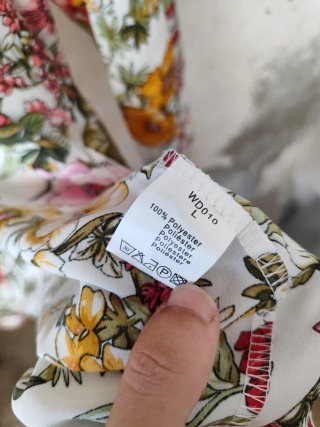 Camisa larga estampada flores