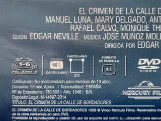 DVD El crimen de la calle de Bordadores(E Neville)