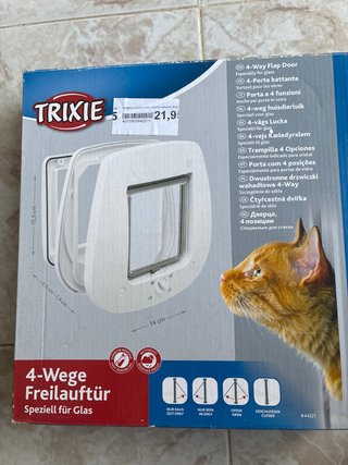 Puerta Gatera Trixie 4 Vías Cristal Solo recoger