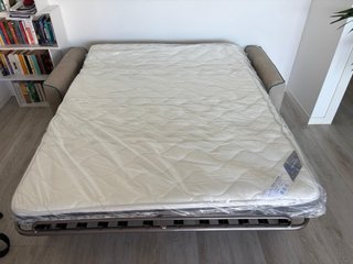 Divano letto matrimoniale beige 196 cm