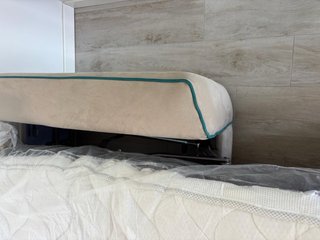 Divano letto matrimoniale beige 196 cm