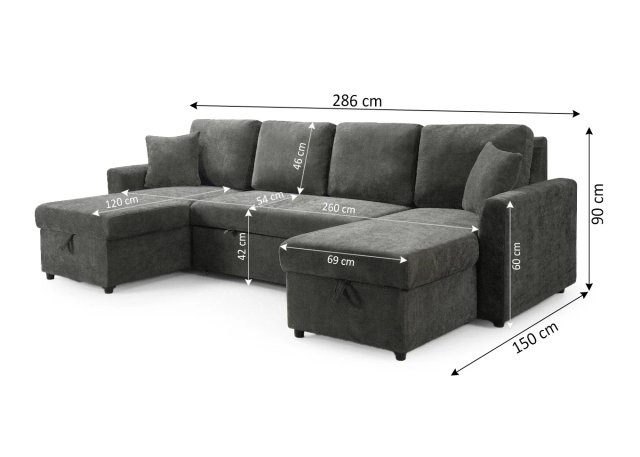 Sofá Cama Utah Doble Chelong  con Arcón