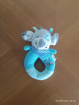 Sonajero y mordedor de peluche para bebé