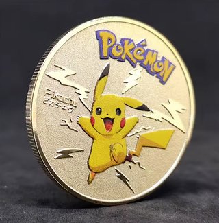 Lote 8 Medallas Pokémon Chapado Oro 24k