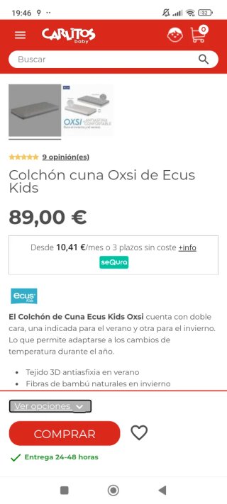 Cuna colecho Cotinfant Doco Sleeping + colchón