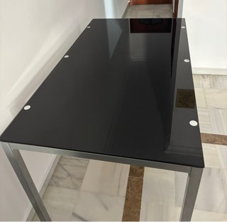 Mesa de comedor cristal y metal