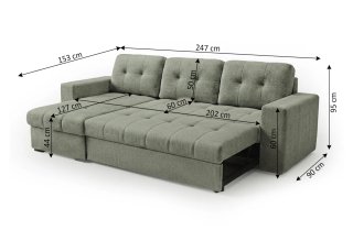 Sofá Cama Verde con Arcón