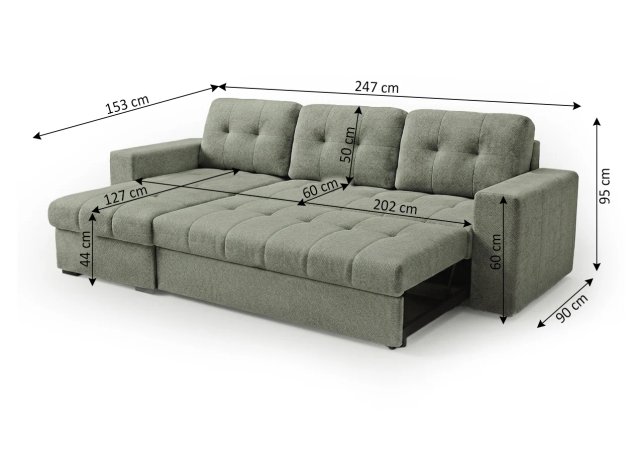 Sofá Cama Verde con Arcón