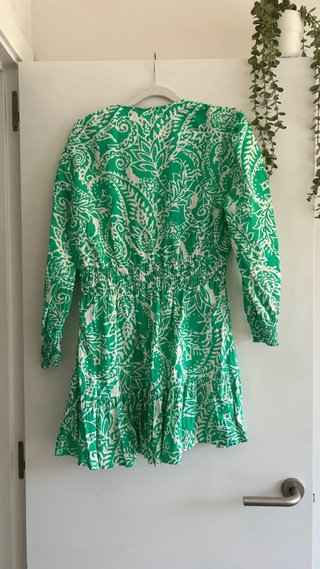 Vestido Zara verde estampado