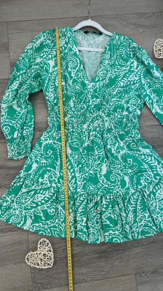 Vestido Zara verde estampado