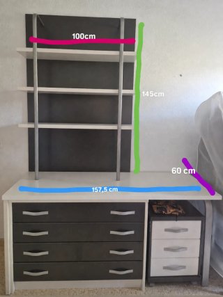 Mueble de dormitorio con estantería