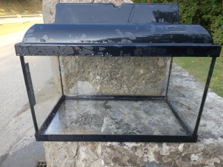 Acuario/Terrario Negro y Transparente