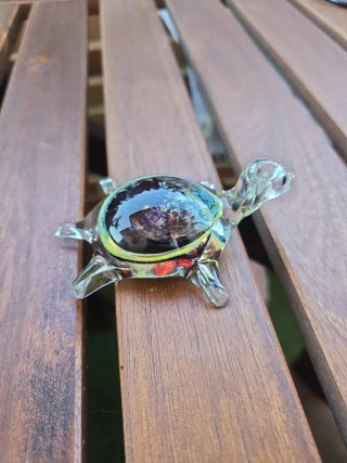 Tortuga de cristal multicolor estilo Murano