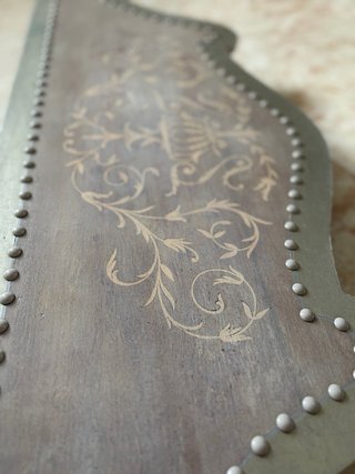 Consola recibidor madera y metal vintage restaurad