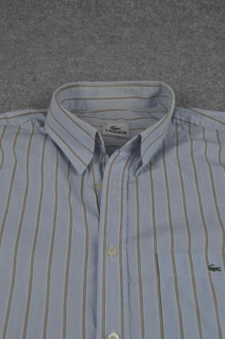 Camisa Lacoste de rayas azul y beige