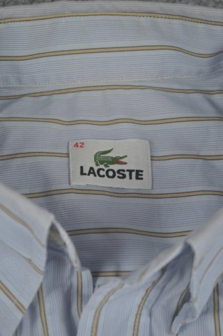 Camisa Lacoste de rayas azul y beige