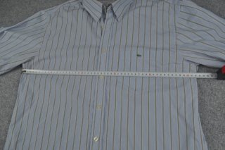 Camisa Lacoste de rayas azul y beige