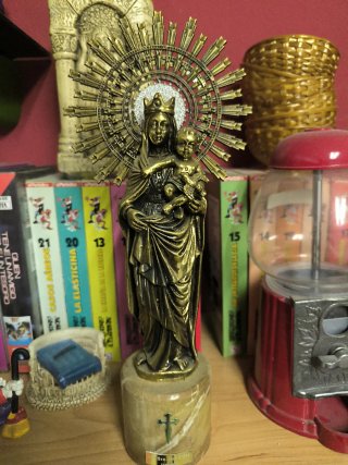 Virgen del Pilar figura bronce