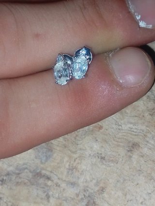 Pendientes Plata y circón natural Ovalada