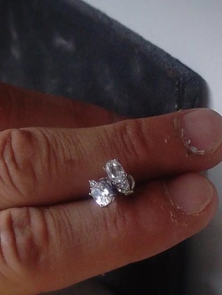 Pendientes Plata y circón natural Ovalada