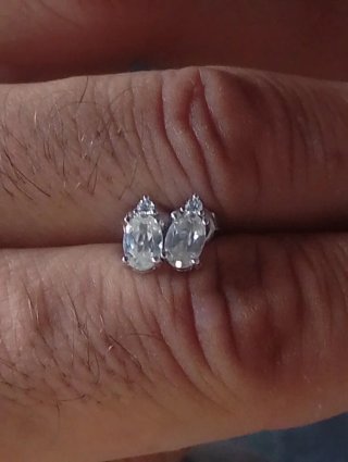 Pendientes Plata y circón natural Ovalada