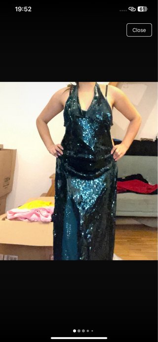 Vestido de fiesta lentejuelas verde