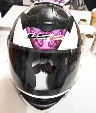 Casco Moto LS2 Mariposa Rosa